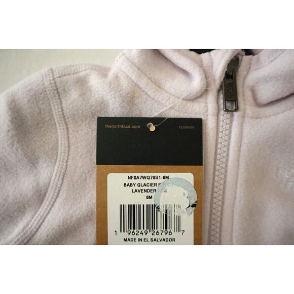 The North Face Baby Girls 3-6 Months Lavender Fog Purple Glacier Full-Zip Hoodie - Picture 5 of 7